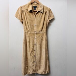 Banana Republic Tan Corduroy Shirt Dress Sz 0 – Short Sleeve Button-Up